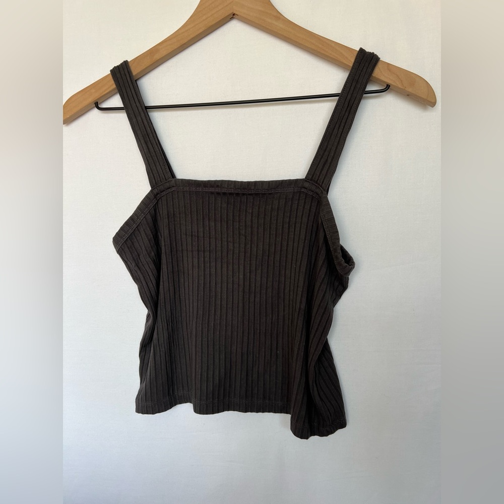 American Eagle Outfitters Soft & Sexy Rib Tank Top Size Small Color Char…